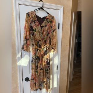 Tahari brown printed dress. NWT size 12